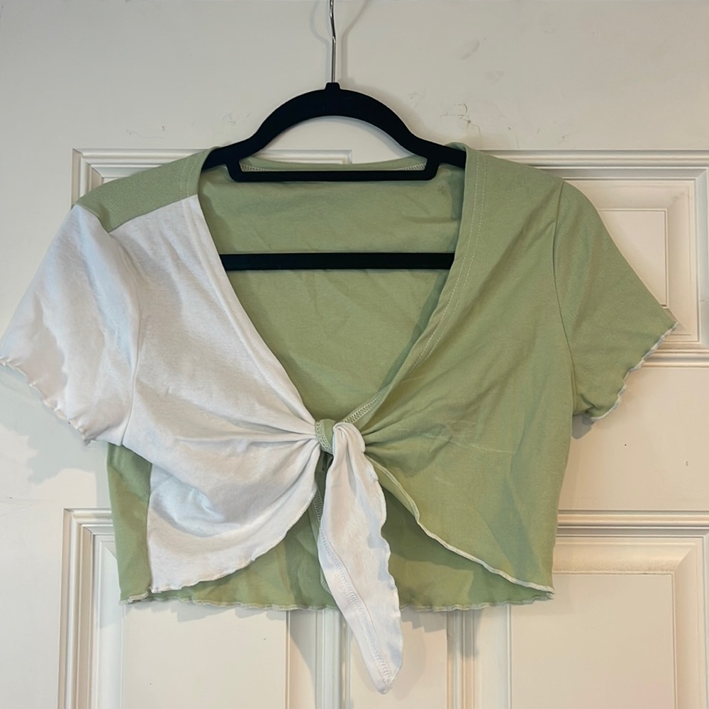 Shein front tie top
